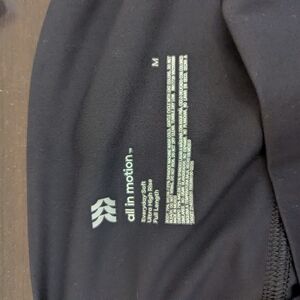 All in Motion Black Full Length Leggings